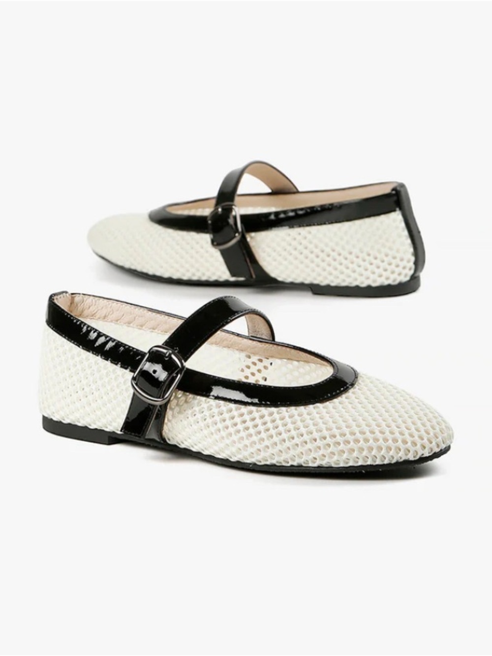 ALL BLACK Brand Amazing Mary Jane Mesh Flats Leather Women’s Sz 41 Retail $185